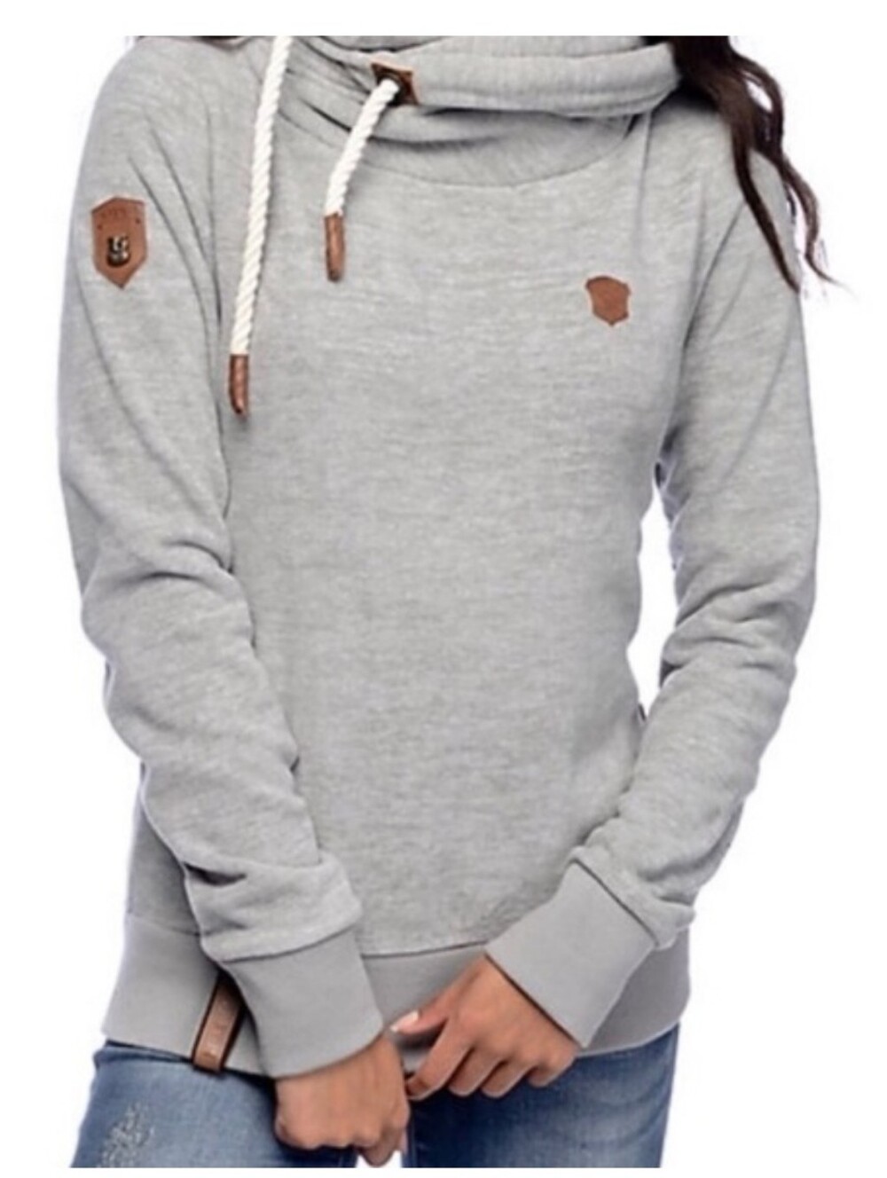 Naketano Light Gray Pullover Fleece Hoodie